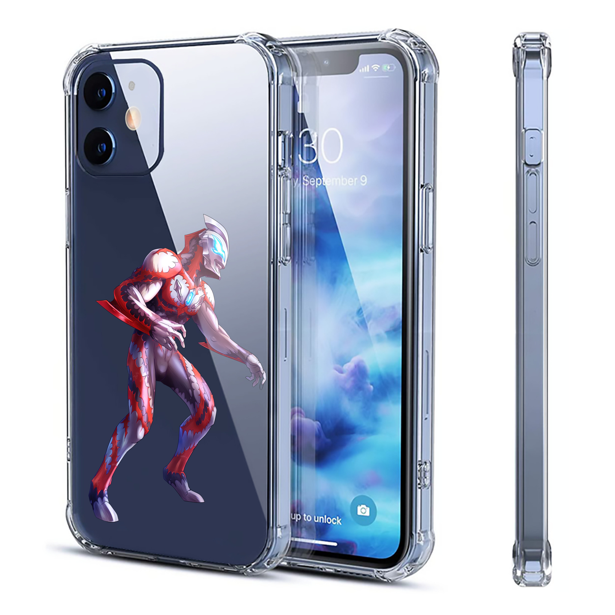 （画像用） ウルトラマン Ultraman 【iPhone 12シリーズ対応】透明スマホケース（クリアソフトケース）